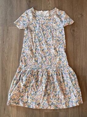 H&M girls floral print Dress 8 10 cotton ruffle hem